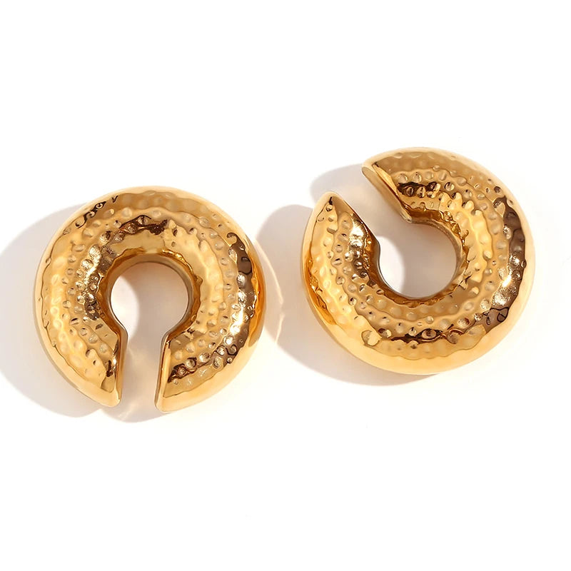 1 Paar glatte Kreis-C-förmige Clip-Ohrringe für Frauen, leicht, ohne Piercing, Knorpel-Ohrmanschette, gold-silberfarbene Ohrringe
