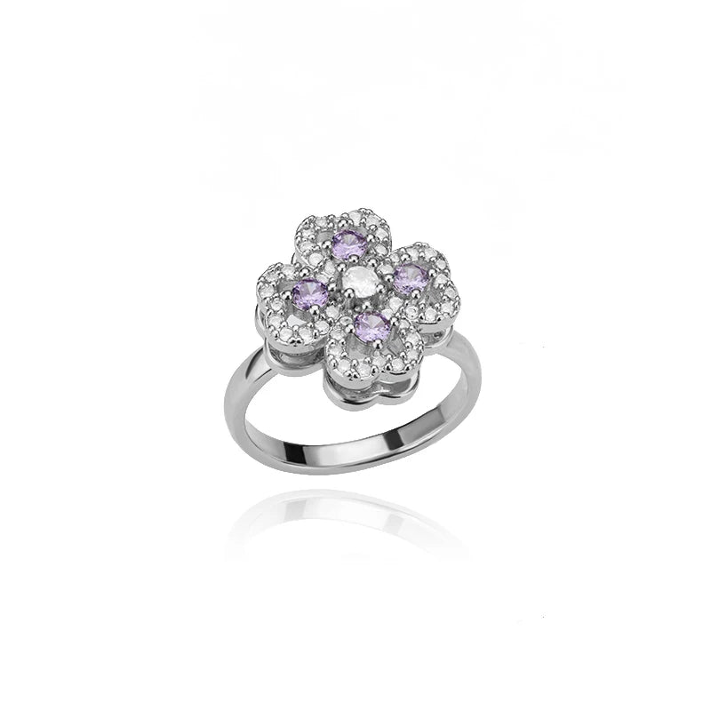 Spinner Zirkon Herz Vierblättriges Kleeblatt Ringe Für Frauen Edelstahl Anti Stress Angst Zappeln Ring Schmuck Weihnachten Geschenk