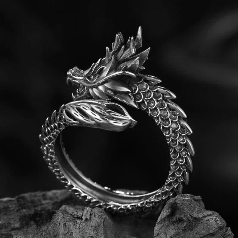 1 Stück coole Öffnungs ringe Unisex Ring Männer Frauen Schmuck verstellbarer Sterling Drachen ring gute Geschenke Legierung Tier Metall Unisex