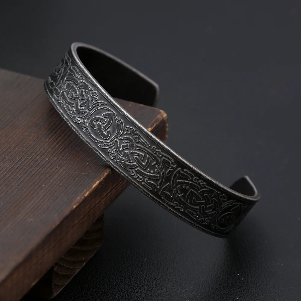 Vintage nordische Wikinger Valknut Armbänder Edelstahl keltischen Knoten Armreifen für Männer Mode Amulett Schmuck Geschenke Drops hipping