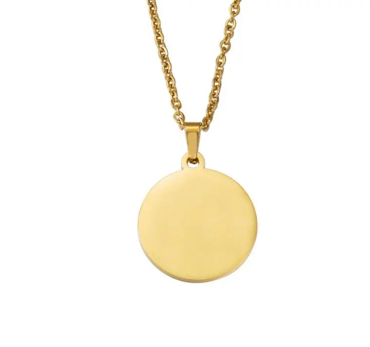 10 Stück 15–30 mm leere runde Scheiben-Anhänger-Halsketten, vergoldete Kette, Halsketten für DIY, individuelles Namenslogo, Damen- und Herrenschmuck