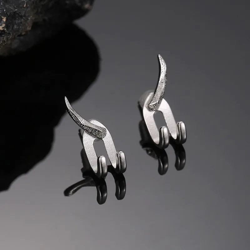 Vintage Mode Charme Punk Ohrring für Männer Abnehmbare Dual Zweck Stud Ohrring Zinke Ohr Punk Party Herren Schmuck Hombre
