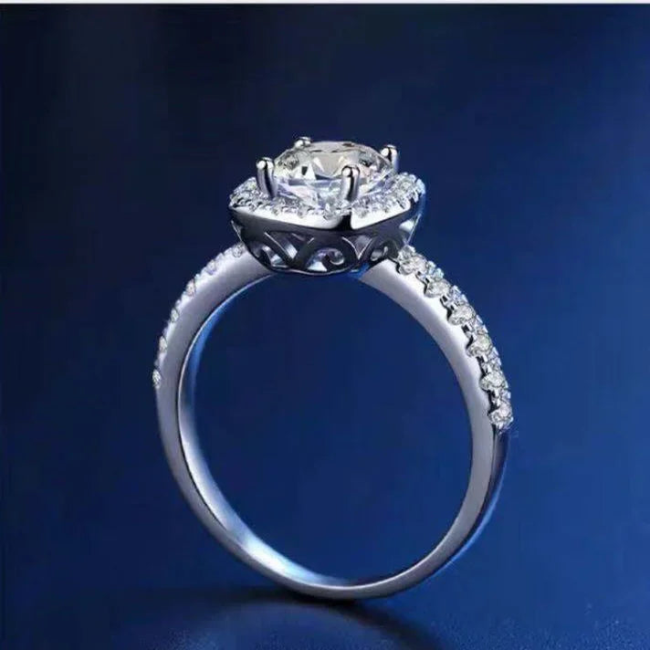 S925 Silber Moissanit One Karat Volldiamant Ring Prinzessin Quadratischer Ring Schmuck Zubehör CB2120228 Eleganter Ehering