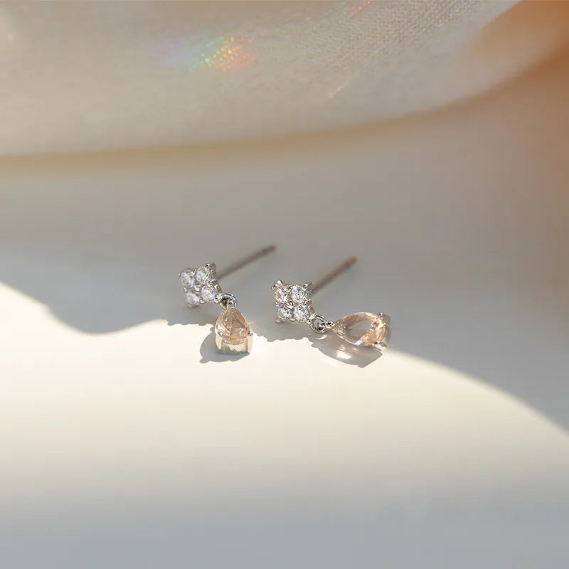 Koreanische Nette Ohr Piercing Wasser Tropfen Ohrringe für Frauen Kristall Kurze Quaste Hypoallergen Weibliche Ohrringe Partei Schmuck Brincos
