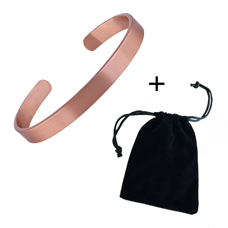 Einfache Schmuck-Set Reinem Kupfer Armband Ringe Manschette Magnetische Armreifen Für Frauen Männer Arthritis Gesundheit Solide Kupfer Schmuck