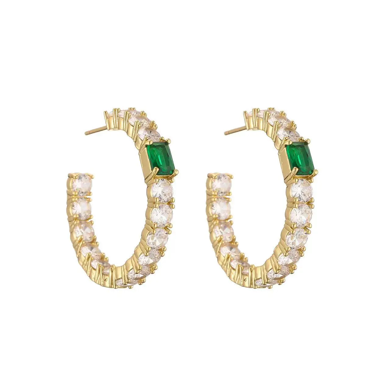 Hecheng, Schmuck Set Frauen Halskette Ohrringe Armband Ring Stud Hoop Tennis Halsreif grünen Stein Herz Hochzeits feier Luxus