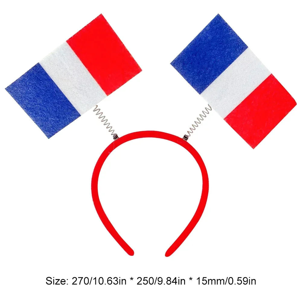 Haarreifen mit Frankreich-Flagge, Nationalflagge, Kopfschmuck, Cheerleading-Flagge, Kopfbedeckung, Sport, Wettbewerb, Stirnband, Wettbewerbszubehör