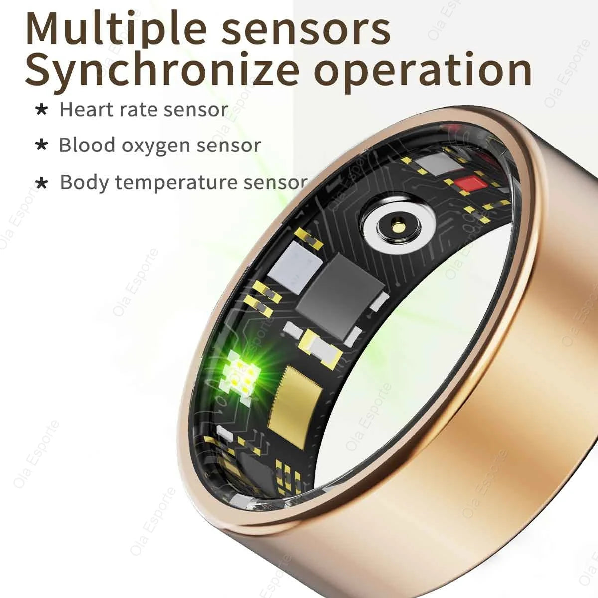 2025 Neu für Xiaomi Smart Ring Männer Frauen, Herzfrequenz- und Blutsauerstoffmonitor Smartring IP68 & 5ATM wasserdicht, Multi-Sport-Modus