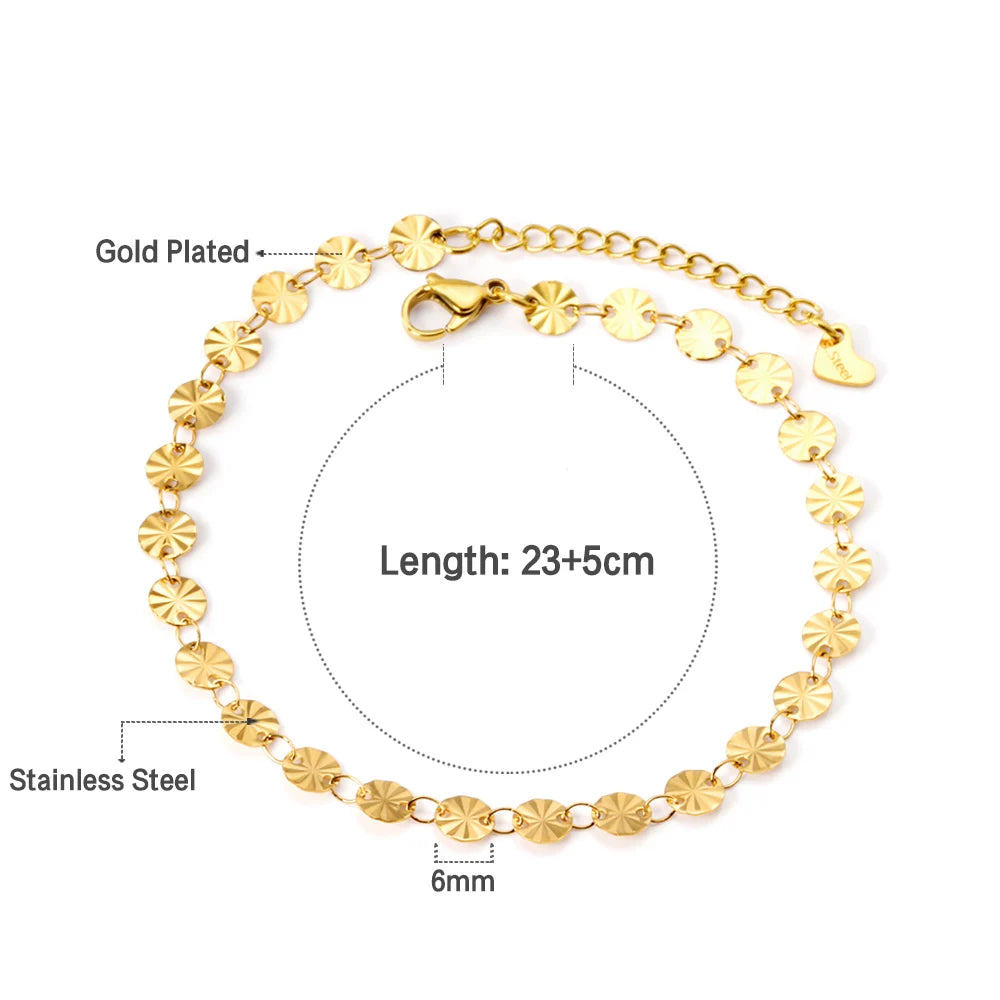 LUXUSTEEL Edelstahl Fußkettchen Armbänder Für Frauen Quaste Seestern Charme Gold Farbe Link Kette Auf Bein Mode Fuß Schmuck