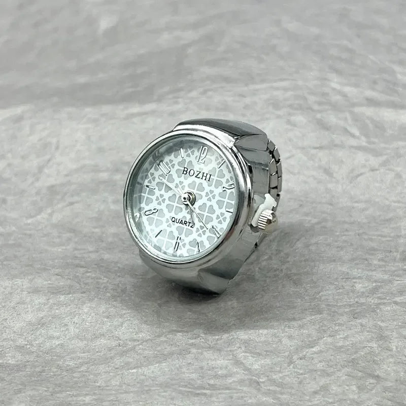 Heißer Verkauf Finger Uhr Ring Kreative Bewegung Mode Zubehör Vintage Legierung Shell Quarzuhr Männer Schmuck Frauen Geschenk