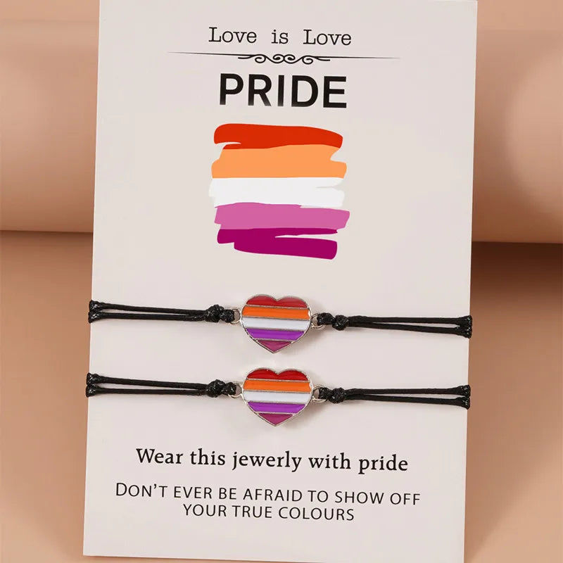 2 teile/los Handgemachte Regenbogen LGBT Seil Armband Für Stolz Homosexuell Frauen Männer Geflochtene Charme Paar Armbänder Liebhaber Freunde Schmuck Geschenke