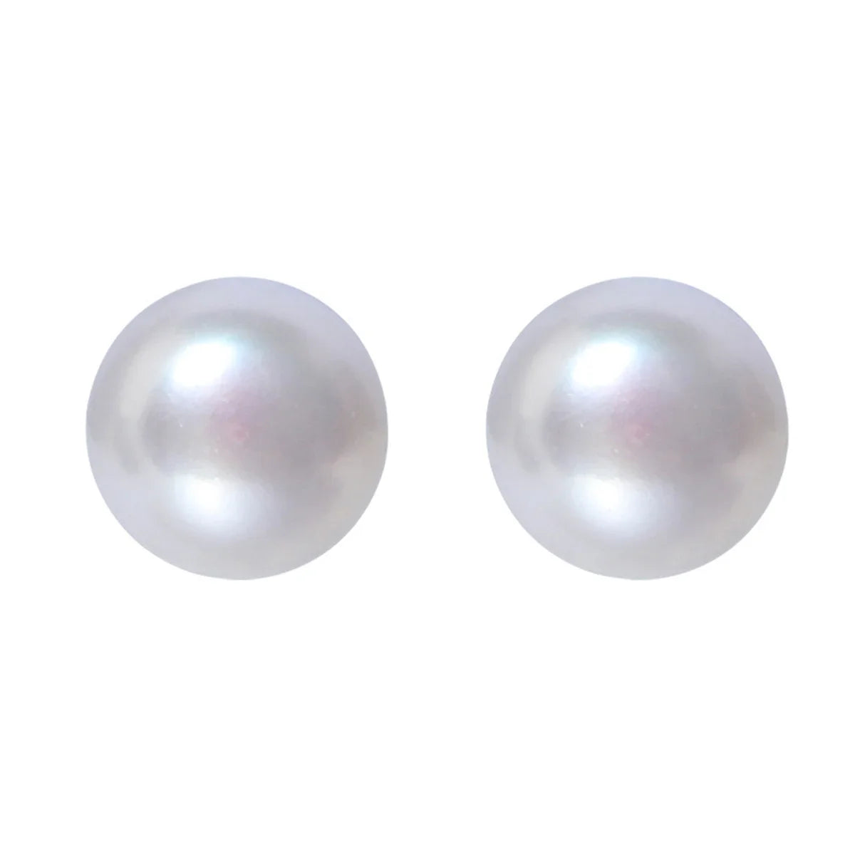 Großhandel mit natürlichen weißen 8–9 mm Süßwasserperlen und 925er Sterlingsilber-Ohrsteckern für Damen, ein Paar