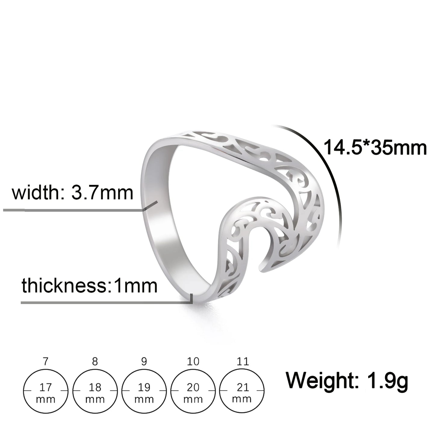 COOLTIME Einfache Meereswellen-Paarringe 2025, Trend Ocean Surf Edelstahl, gepaarte Ringe für Damen und Herren, Hochzeit, Geburtstag, Schmuck