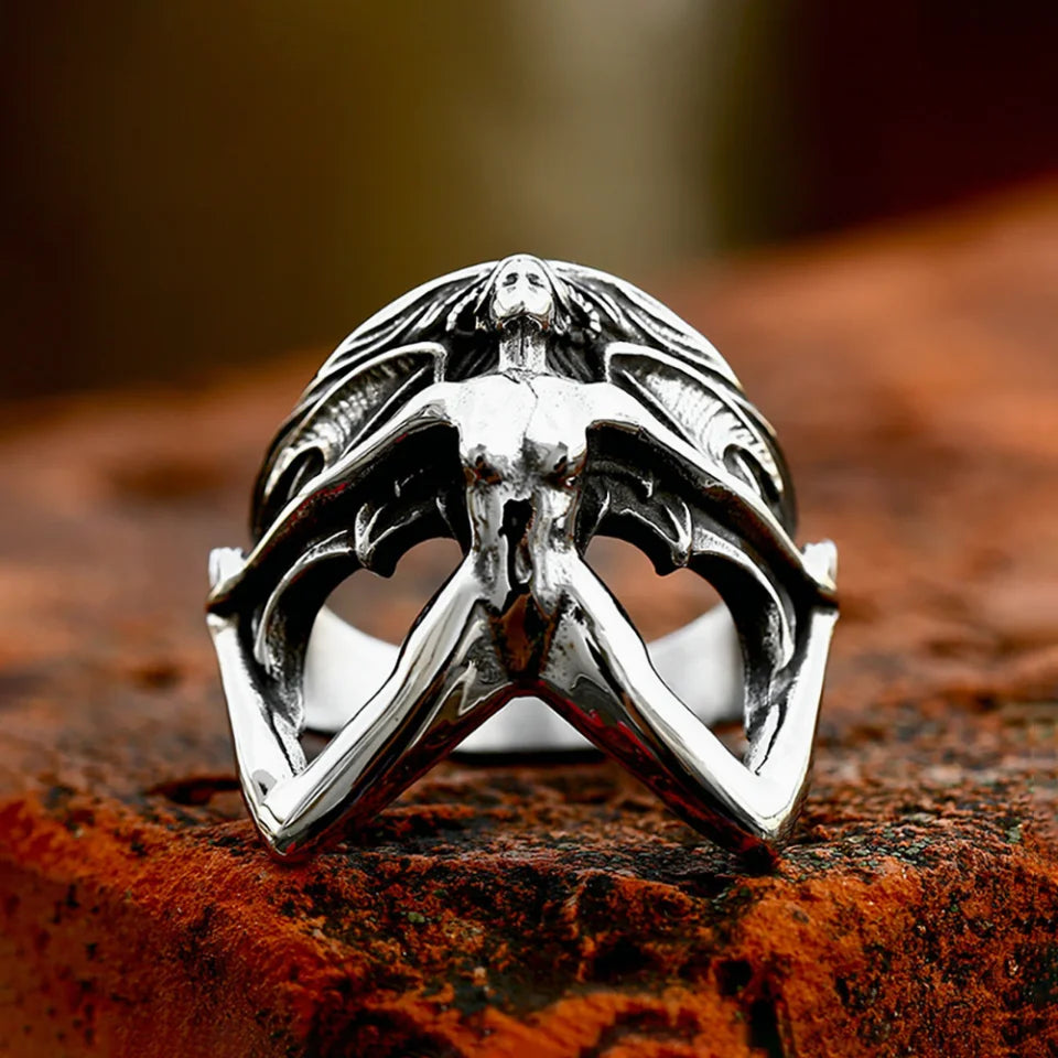 Vintage Persönlichkeit Frauen Körper Form Ring Für Männer Frauen Edelstahl Punk Biker Mode Kreative Schmuck Geschenke Großhandel