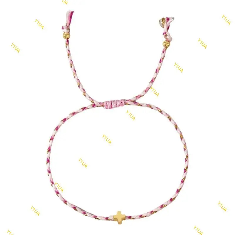 Y1ua Mehrzweck vier Farbwatte -Baumwollseilkreuze Armband für Männer und Frauen tragen