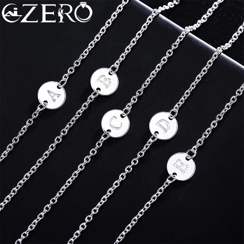 Neuer Trend 925er Sterlingsilber 26-Buchstaben-Karten Kettenarmbänder für Frauen Mode Hochzeit Party edler Schmuck Weihnachtsgeschenke