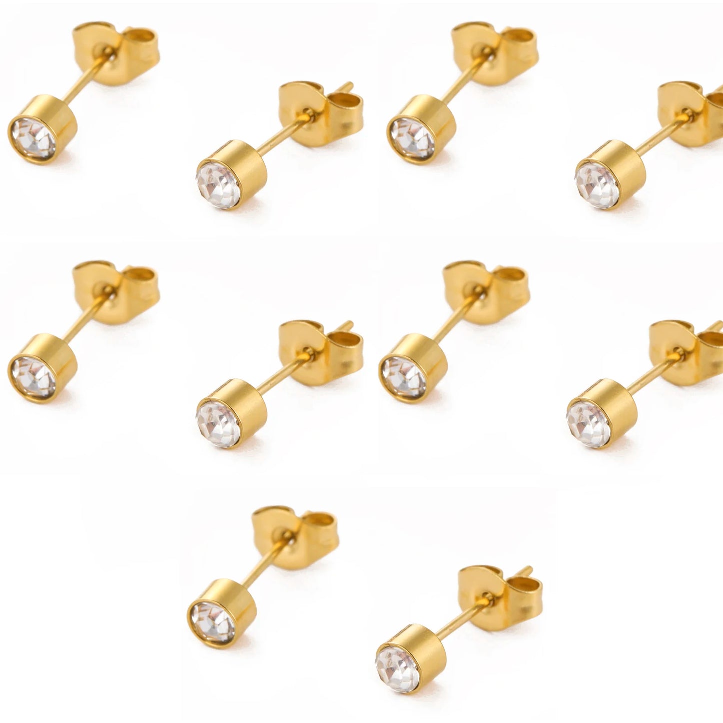 Unift 10 Stücke Zirkon Mini Edelstahl Ohrstecker für Frauen Mädchen Neue Mode Minimalismus Ohr Piercing Schmuck Geschenk Großhandel
