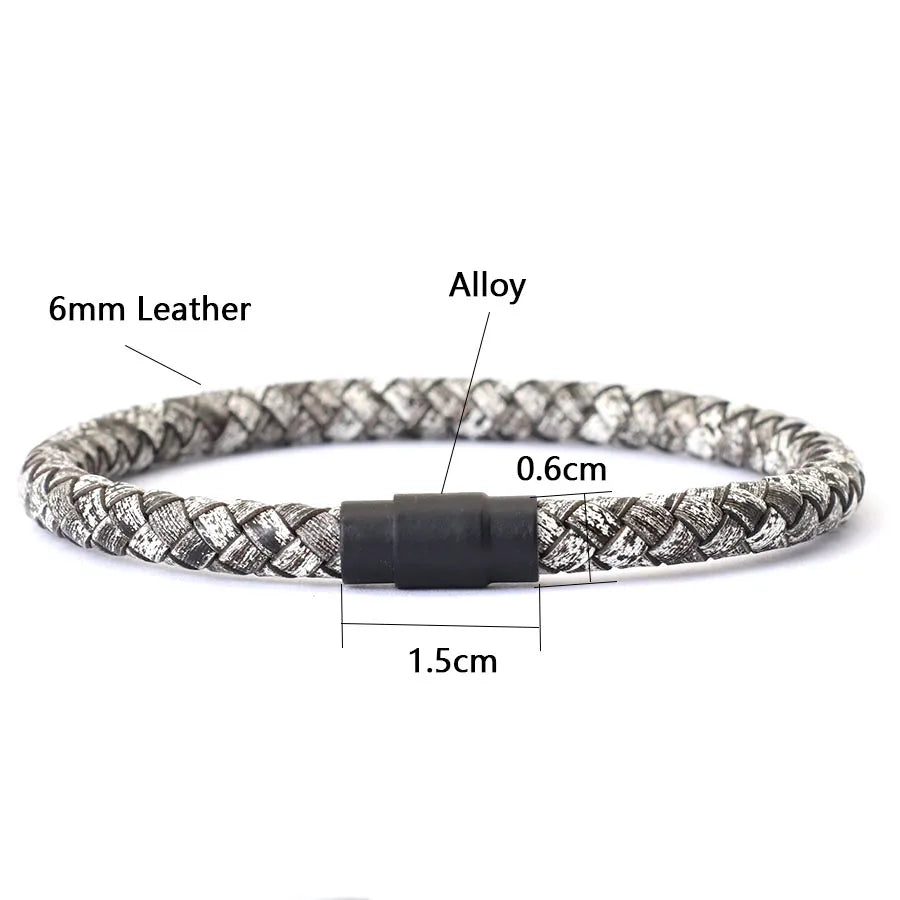 Noter Herren Leder Armband Armreif schwarz Magnets chnalle passend zu stapelbaren Braslet Freizeit zubehör Pulsera Hombre Schmuck