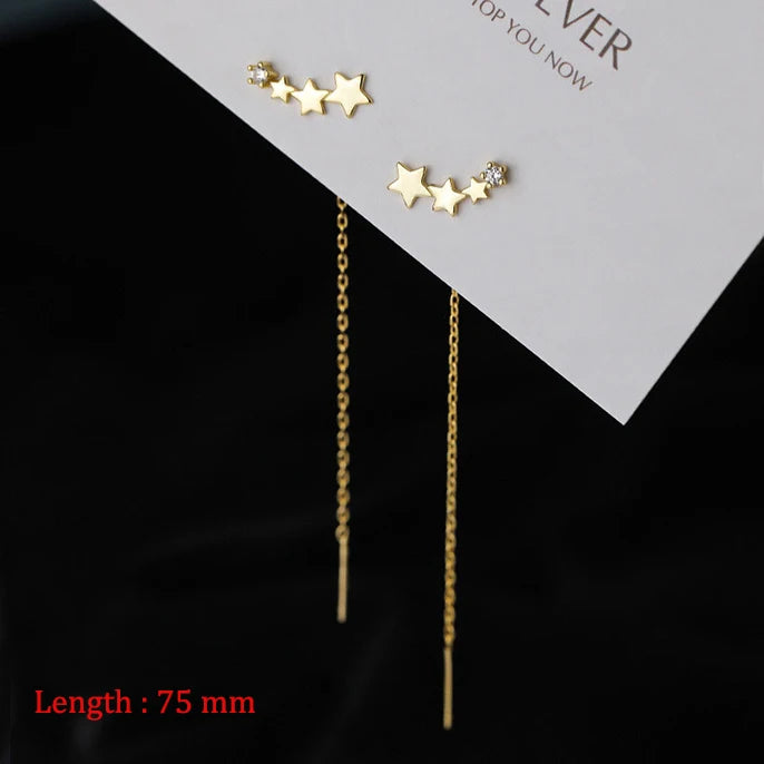 Einfache Stil Box Kette Quaste Drop Ohrringe Für Frauen Lange Baumeln Ohrring Piercing Linie Zubehör Dünne Mini Trendy Ohr Schmuck