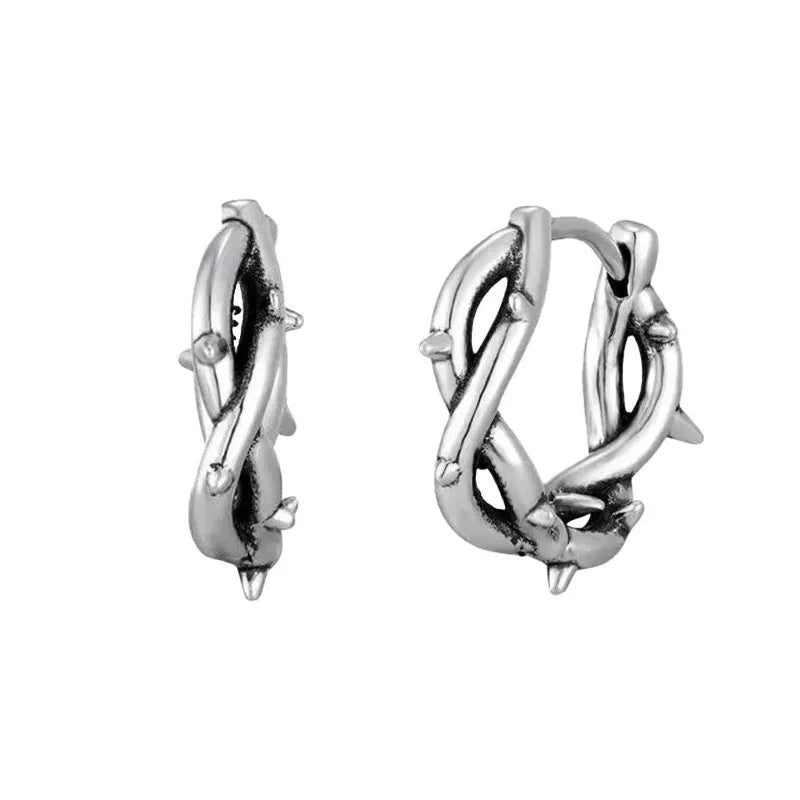 Hiphop Punk Thorn Creolen für Männer Frauen Klassisches Piercing Ohrknorpel Tragus Einfacher Huggie Hoop Rock Schmuck Geschenk