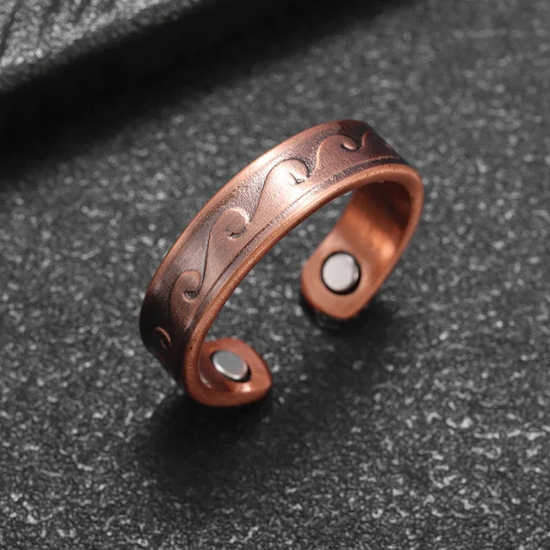 Unregelmäßiger konkaver und konvexer Kupfer ring Magnetische Energie Behandlung Gelenks chmerz ring geeignet für Frauen und Männer Schmuck
