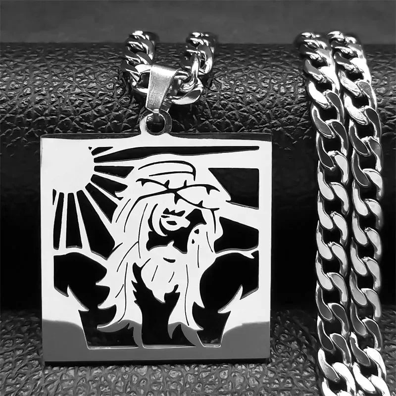 Hip Hop Punk Krone der Dornen Jesus Kreuz Halskette für Männer Edelstahl Vergoldet Kruzifix Anhänger Halsketten Schmuck N8052