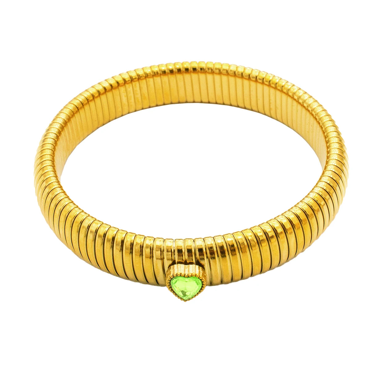 Wasserdichtes Edelstahl-Retro-Elastizitäts-Armband aus dickem Metall, poliert, 18 Karat vergoldet, Trend, Mode, Unisex, Schmuck für Männer und Frauen