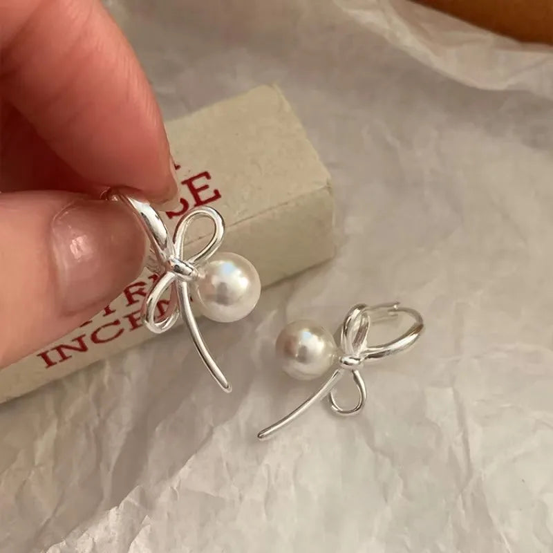 VENTFILLE 925 Sterling Silber Bogen Knoten Ohr Clip für Frauen Mädchen Band Design Ballett Stil Süße Schmuck Geschenk Dropshipping