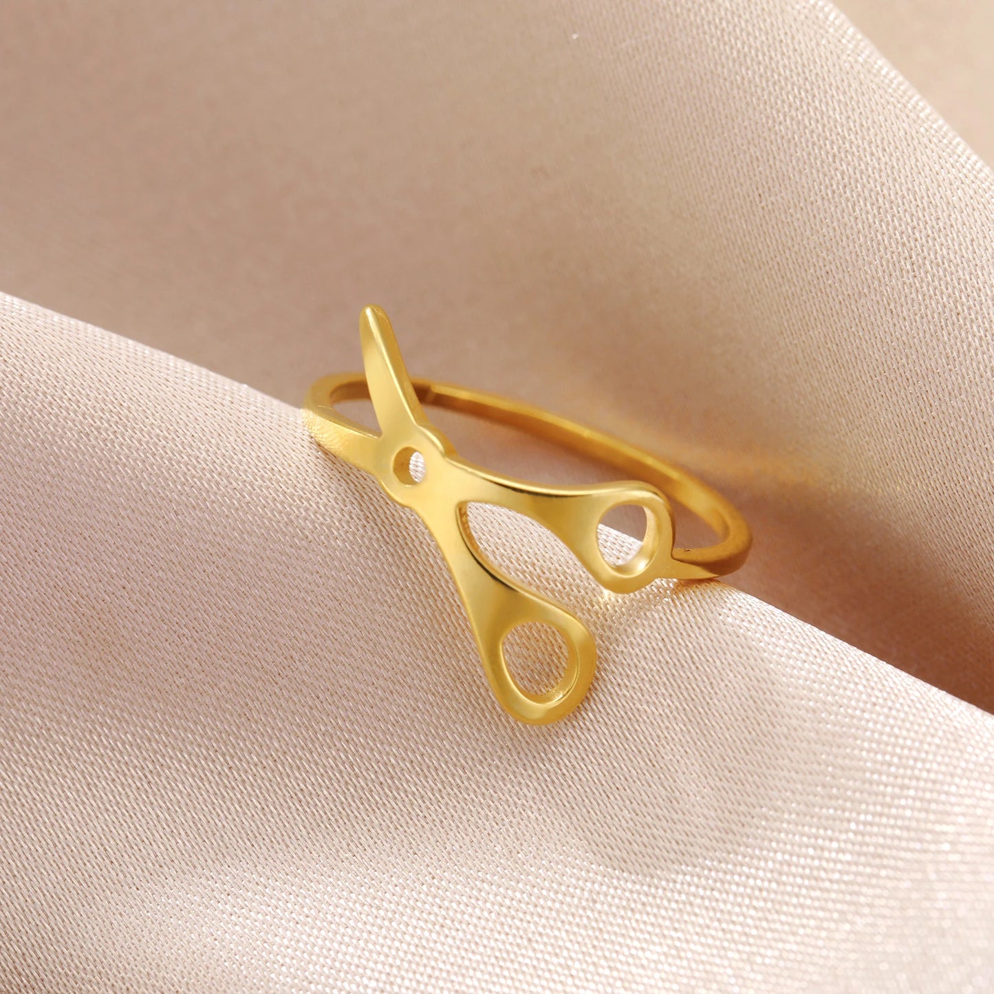 Unift Frisur Schere Ringe Edelstahl Ring Schmuck Friseure Friseur Abschluss zubehör Frauen Männer trendy