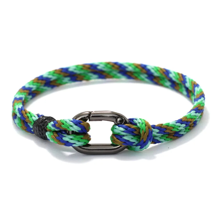Ethnische handgemachte Seil Armband Männer abnehmbare Bergsteigen Schnalle 4mm Doppelschicht Strand Surfen nautische Wrap Seil Armband