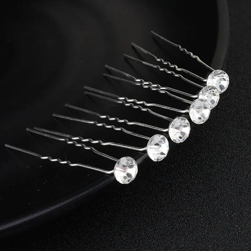 6PCS Beliebte handgemachte Hochzeit Haarnadeln Braut Kristall Perle Blume Haarspange Braut Haarschmuck Zubehör