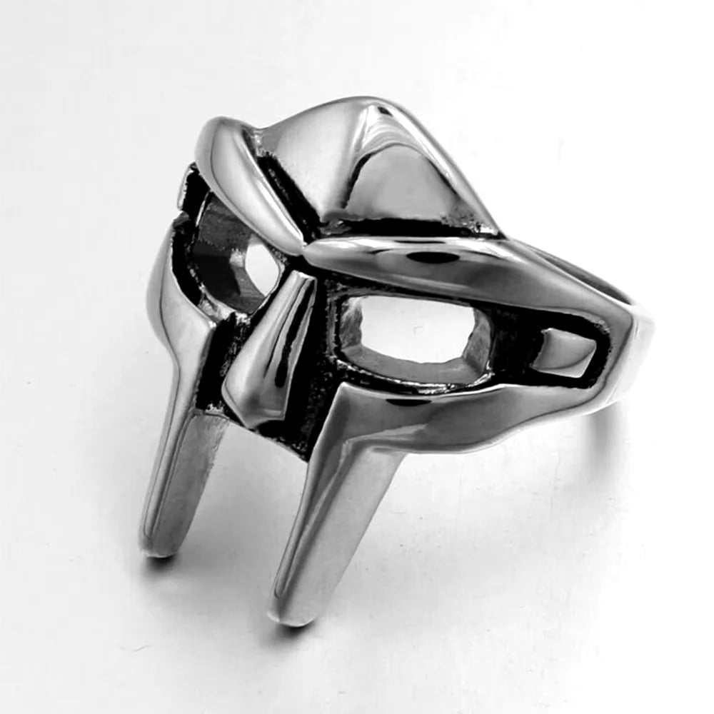 Vintage Goth Mf Doom Maske Verstellbarer Gelenkring für Männer Gladiator Punk Ägyptischer Pharao Männlicher offener Ring Schmuck