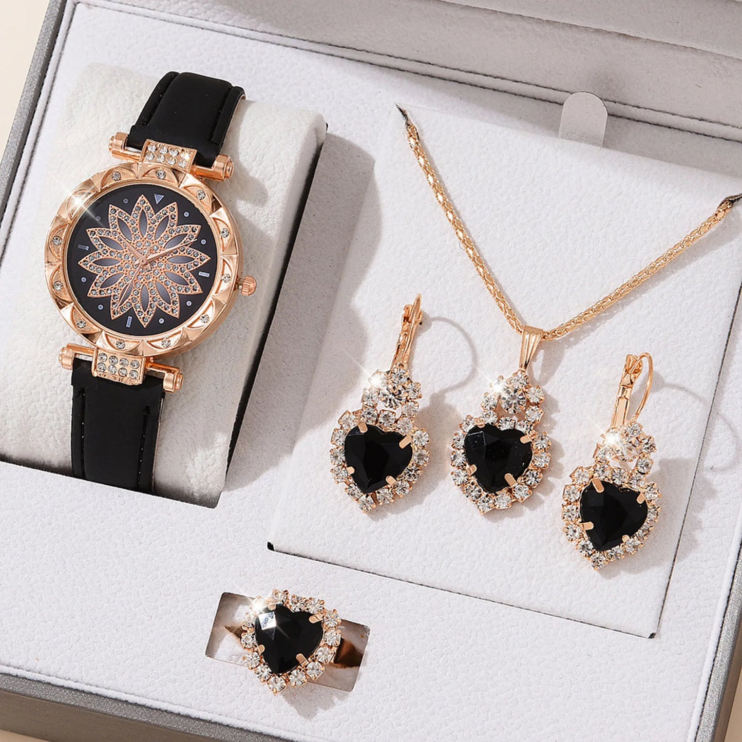 Uhren setzt Geschenke für Frauen Kristall bling Armbanduhr Schmuck Kit Geschenk für Mutter Frau Freundin