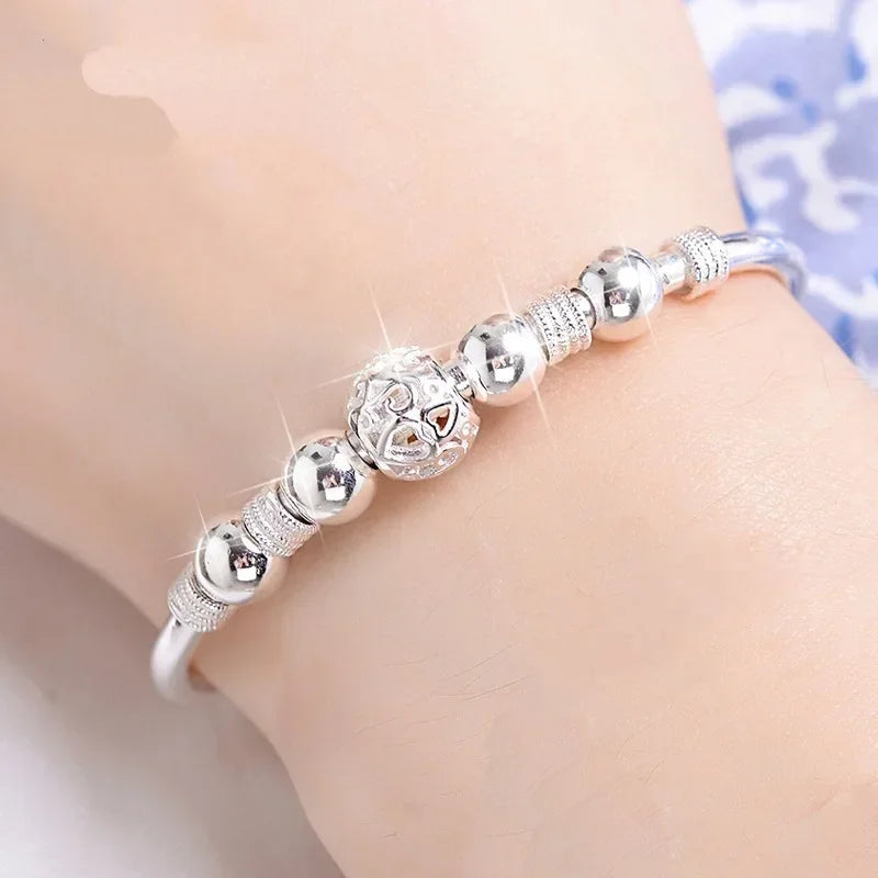 Neue koreanische Mode Sterling Silber Glück Perlen Armreifen für Frauen Armbänder Luxus Designer Party Hochzeit Schmuck Geschenke