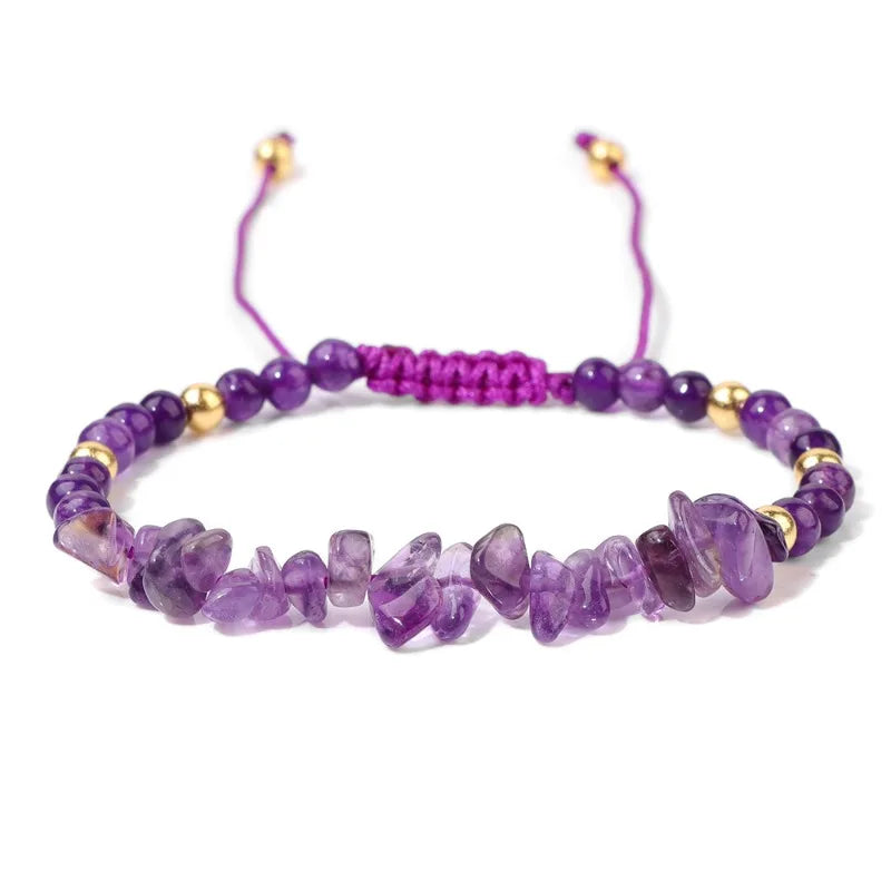 Unregelmäßige Natursteinperlen handgewebtes Armband Damen Kies geometrische Kunst Retro einfache verstellbare Armband Zubehör