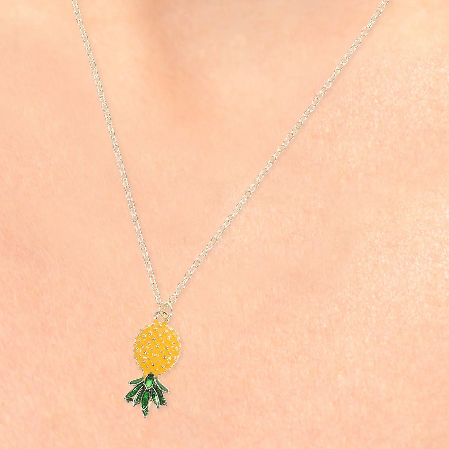 1 Set Obst-Ohrring-Halskette, Ananas-Schmuckset, leichtes Legierungsmaterial für Damen und Herren, Party-Accessoires im Vintage-Stil