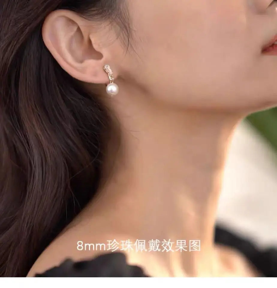 Mode Simulierte Perle Geometrische Clip auf Ohrringe Keine Durchbohrt für Frauen Mädchen Gefälschte Piercing Gold Farbe Ohr Clip