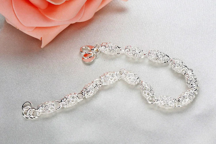 Armband aus 925er-Sterlingsilber, Zirkonia, geometrische Kette, verbunden für Damen, Charm-Armreif, modischer Glücksschmuck, Geschenk, Weihnachten