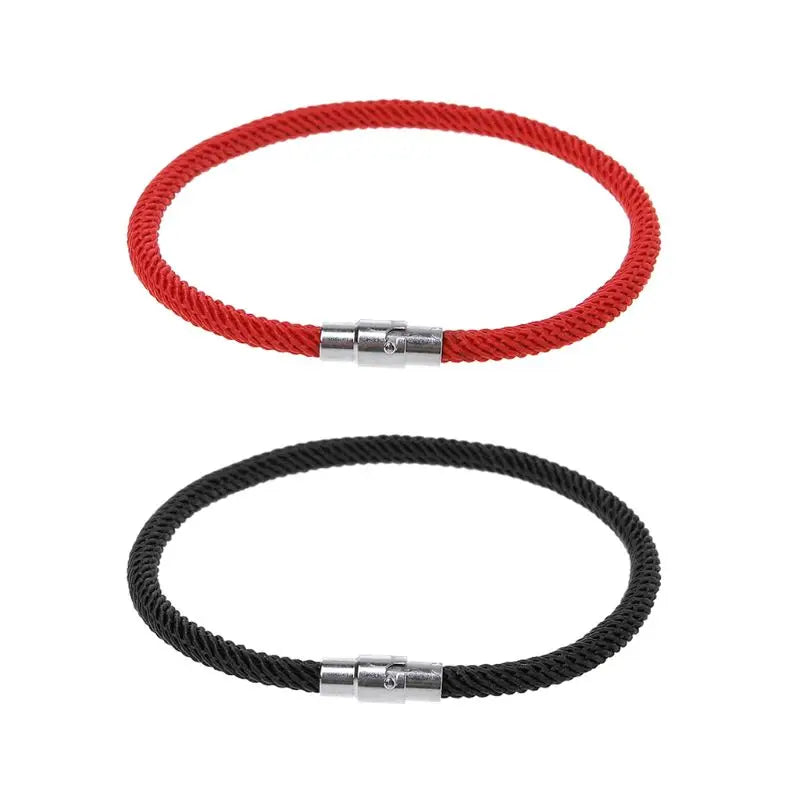 Glück Rot Schwarz Geflochtene String Armband Magnet Verschluss Armband Hand Seil Armband Schmuck Dekoration Geschenk für Frauen Männer