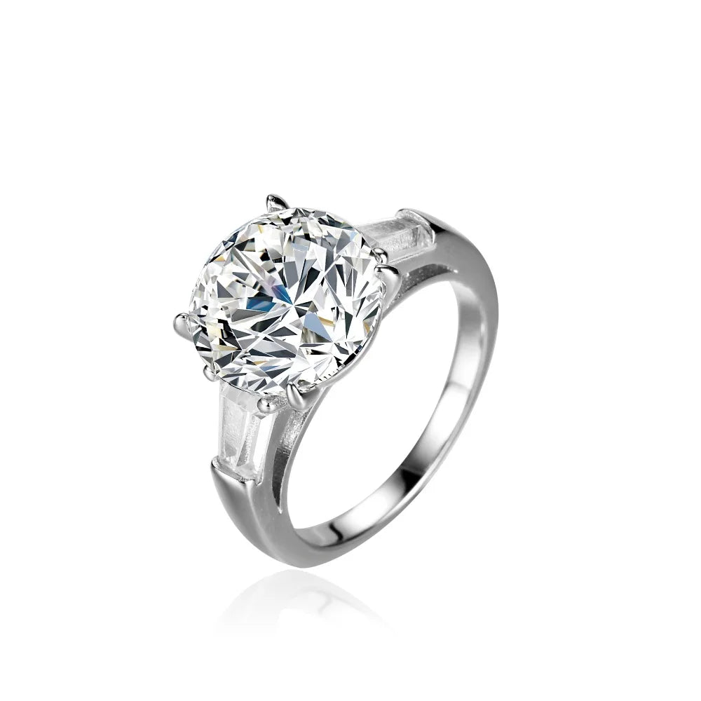 S925 Sterling Silber Moissanit-Ring für Damen, 5-Karat-Moissanit-Diamant-Taubenei-Ehering, mit Moissanit-Geschenkbox