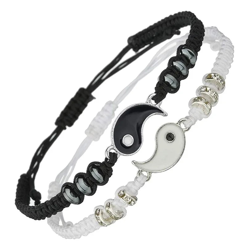 2024 neue beste Freundin-Armbänder für 2, passendes Yin-Yang-Armband mit verstellbarer Kordel für Bff, Freundschaft, Beziehung, Freund, Freundin