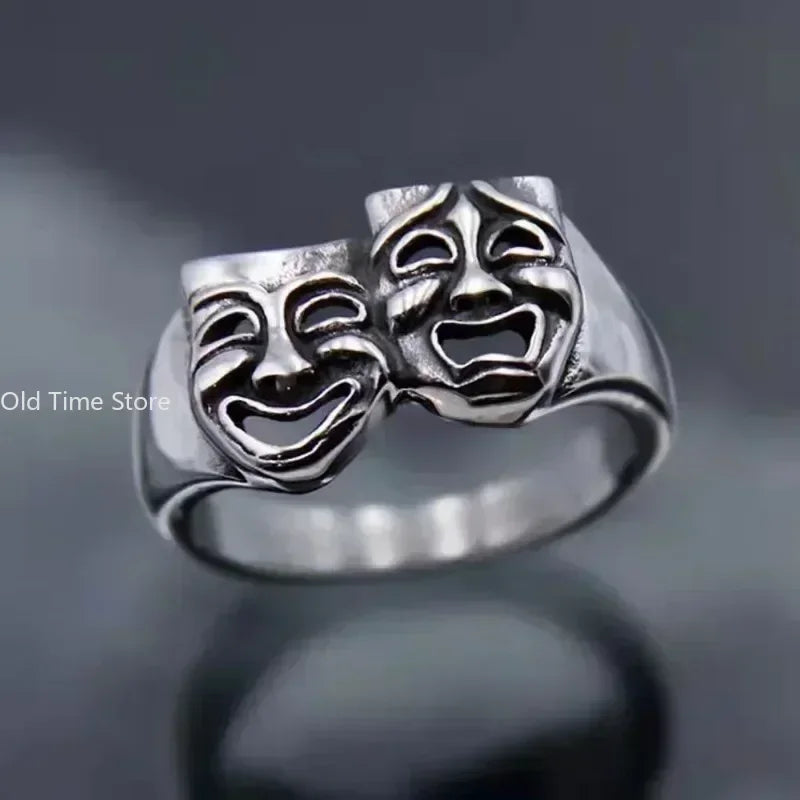 Vintage offener Ring männlicher Held übertriebener männlicher Ring europäischer Geisterkönig Schädel Herren- und Damentrend offener Modering