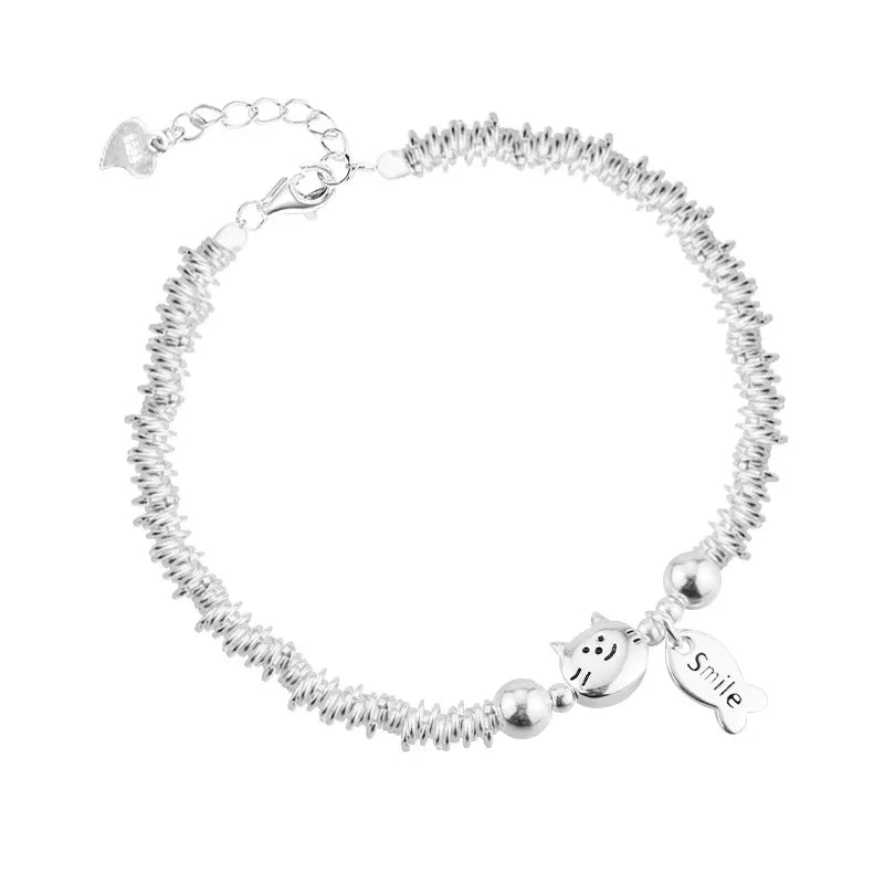 VENTFILLE Schmetterlingsarmband aus 925er-Sterlingsilber für Mädchen, Perlenschnur-Design, Insekt, modisch, vielseitiger Schmuck, Geschenk, Dropshipping