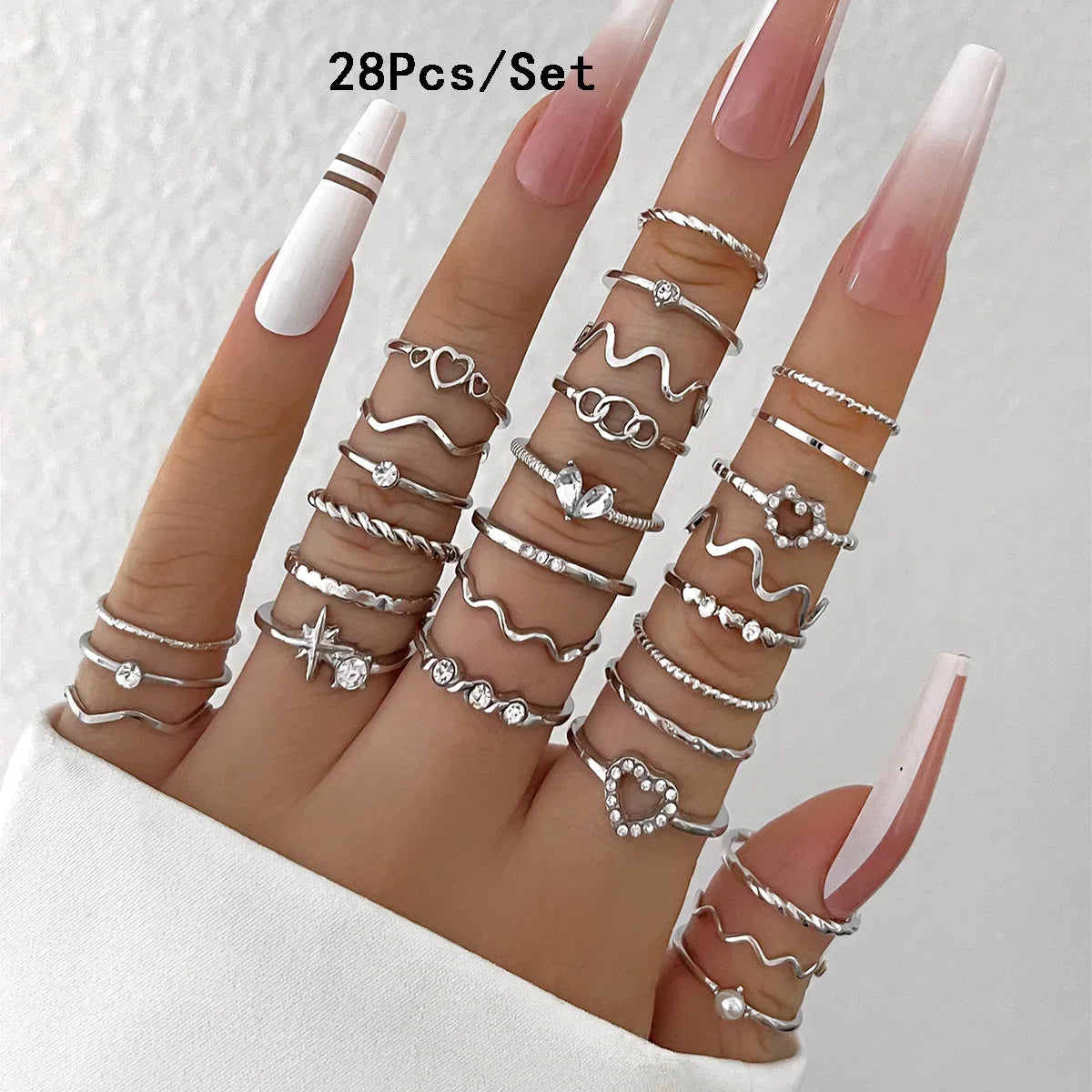 30Pcs Bohemian Geometrische Knuckle Ringe Set Für Frauen Gold Silber Farbe Finger Ring Mädchen Fashion Party Schmuck Zubehör