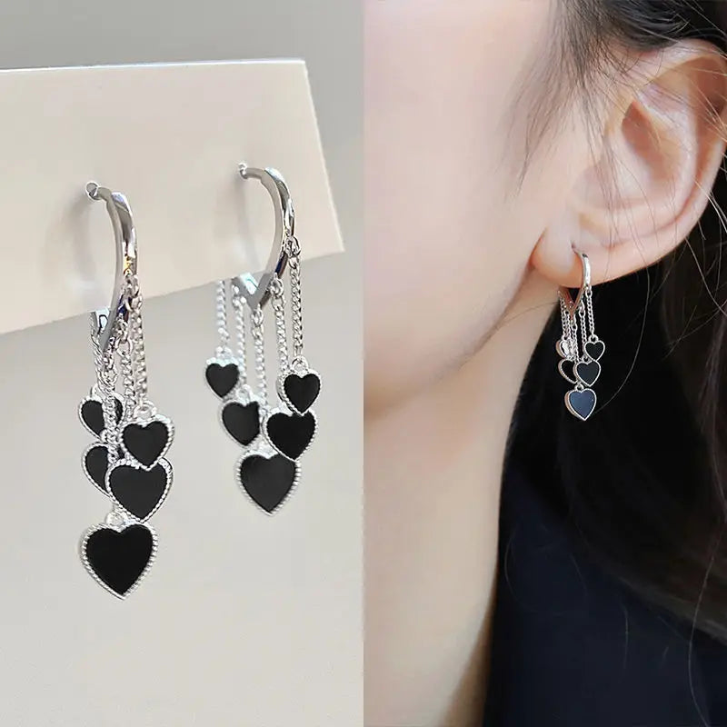 Persönlichkeit Mode Zirkon Kreuz Quaste Hängen Ohrringe für Frauen Pendeln Temperament Kleine Hoop Ohrring Partei Schmuck Geschenk