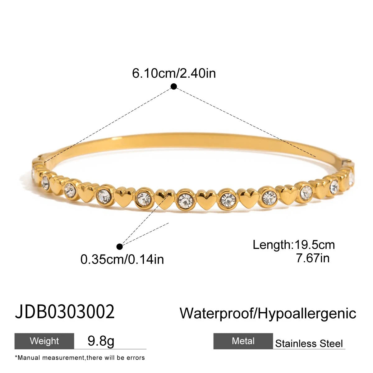 Zora Damen-Modetrend, 18 Karat vergoldetes Edelstahl-Zirkon-Tenniskettenarmband, geeignet für den täglichen Party-Urlaub usw.