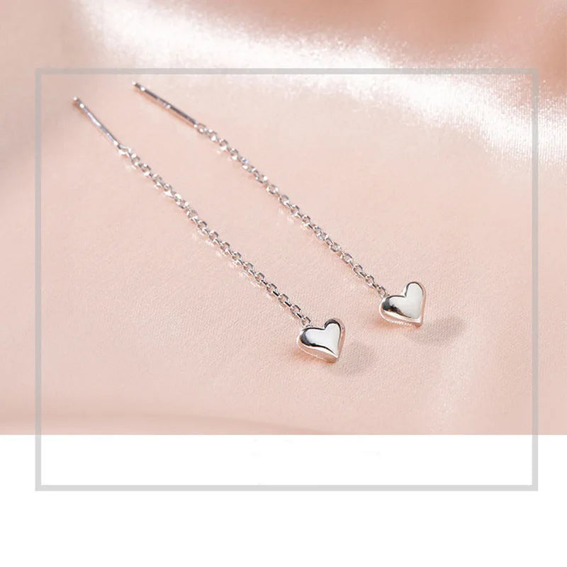 925 silber nadel liebe ohr linie Koreanische version von kleine frische ohrringe 2023 neue ohrringe trendy mädchen ohrringe quaste ohrringe