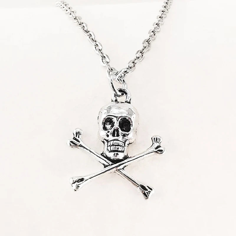 Halskette mit Totenkopf-Anhänger für Damen und Herren, Vintage-Kette, Grunge-Schmuck, Gothic-Accessoires, Halsband, Y2k, ästhetischer Feenstern