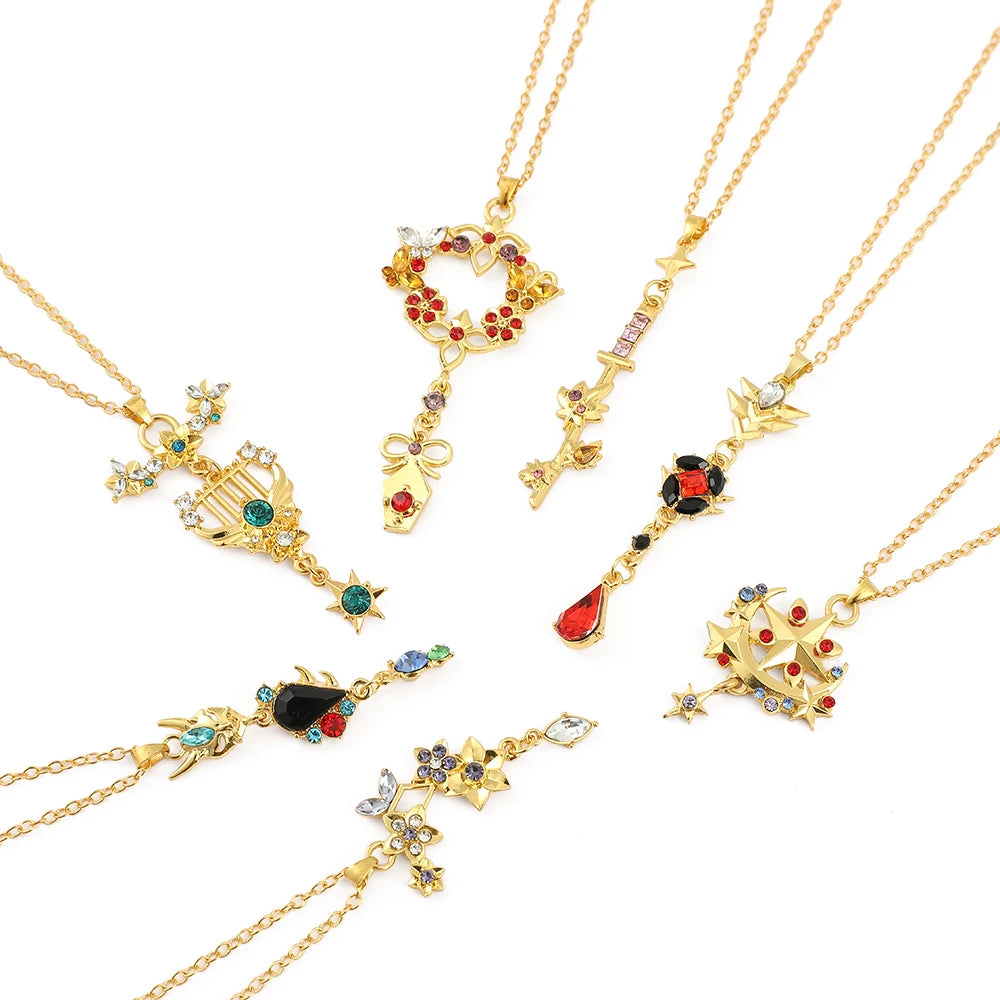Neue Anime Genshin Impact Anhänger Halskette Für Frauen Trendy Schmuck Zirkon Schlüsselbein Kette Kazuha Tartaglia Venti Cosplay Halskette