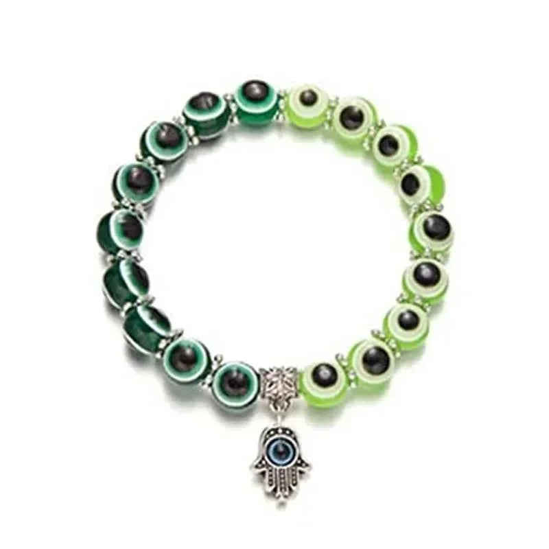 2 Stück Vintage Blue Evil Eye Armband für Frauen, die Glück, Amulett, Hand der Fatima wünscht, Armband, Glück, Türkei, bunt, einfach, trendig
